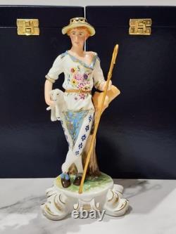 Pair Royal Crown Derby Shepherd and Shepherdess LTD Edition 10 Boxed (Read)