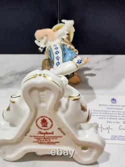 Pair Royal Crown Derby Shepherd and Shepherdess LTD Edition 10 Boxed (Read)