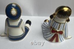 Pair of Royal Crown Derby Treasures Of Childhood Mini Rag Doll and Sailor