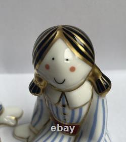 Pair of Royal Crown Derby Treasures Of Childhood Mini Rag Doll and Sailor