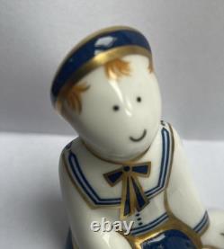 Pair of Royal Crown Derby Treasures Of Childhood Mini Rag Doll and Sailor
