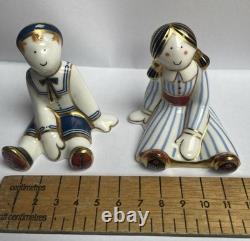 Pair of Royal Crown Derby Treasures Of Childhood Mini Rag Doll and Sailor