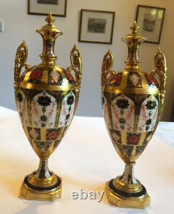 Pair of Royal Crown Derby Trophy vases