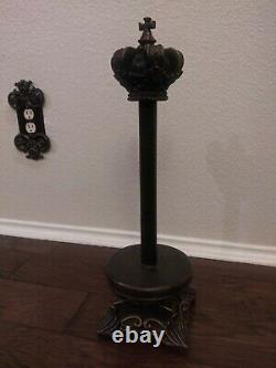 Paper Towel Holder, Kitchen Storage, Crown Royal, Old World, Fleur de Lis, New