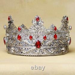 Piece Of Art King Crown, Royal Crown, Silver Crown, King, Prince, Cosplay Crown