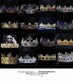 Piece Of Art King Crown, Royal Crown, Silver Crown, King, Prince, Cosplay Crown