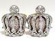 Posh Britt 3d Royal Crown 6.00ct. Diamonds Cufflinks 18kt Kingship