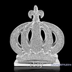 Princess Crown Queen Silver Ornament Bling Crushed Diamond Display Decor Gift