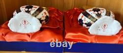 Pristine Pair Royal Crown Derby 1128 Old Imari SGB Ewers 1st Quality 1983 boxed