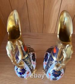 Pristine Pair Royal Crown Derby 1128 Old Imari SGB Ewers 1st Quality 1983 boxed