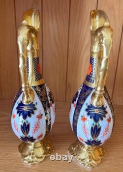 Pristine Pair Royal Crown Derby 1128 Old Imari SGB Ewers 1st Quality 1983 boxed