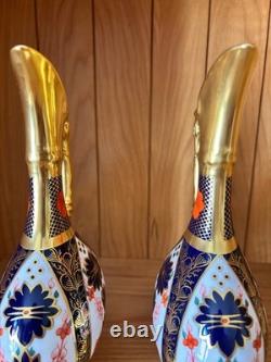 Pristine Pair Royal Crown Derby 1128 Old Imari SGB Ewers 1st Quality 1983 boxed