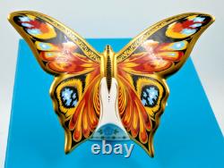 RARE BOXED ROYAL CROWN DERBY PEACOCK BUTTERFLY PAPERWEIGHT GOLD STOPPER 1st QTY