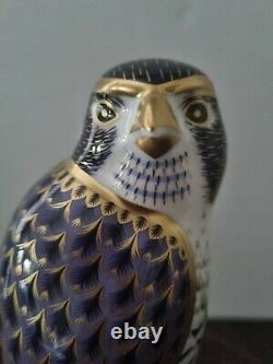 RARE Royal Crown Derby Peregrine Falcon with Gold Stopper and Box 1st Quality