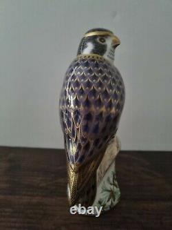 RARE Royal Crown Derby Peregrine Falcon with Gold Stopper and Box 1st Quality