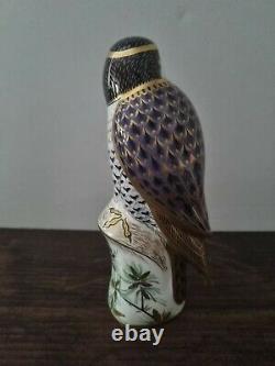 RARE Royal Crown Derby Peregrine Falcon with Gold Stopper and Box 1st Quality