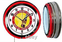 RC Royal Crown Cola Best by Taste 19 Double Neon Red Neon Clock Man Cave Bar