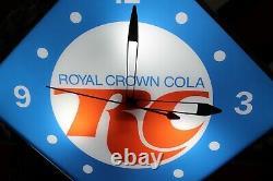RC Royal Crown Cola Soda Pop 22 Lighted Metal Pam Clock Sign