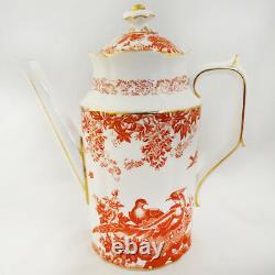 RED AVES Royal Crown Derby Coffee Pot 9 tall NEW NEVER USED made in England