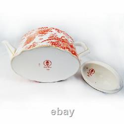 RED AVES Royal Crown Derby Tea Pot 6.75 tall NEW NEVER USED made in England