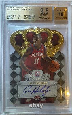 ROOKIE! 2009-10 JRUE HOLIDAY Crown Royale (Auto/RC) (X/599) BGS 9.5/10