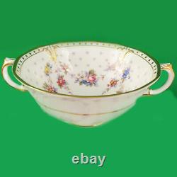 ROYAL ANTOINETTE by Royal Crown Derby Cream Soup & Stand NEW NEVER USED England