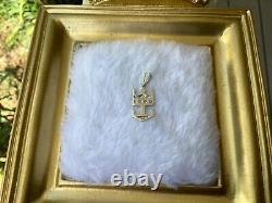 ROYAL CARIBBEAN CRUISE LINE 14K White Gold Diamond Crown and Anchor Pendant