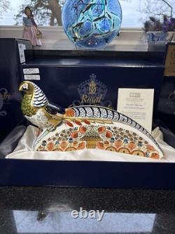 ROYAL CROWN DERBY 250th COLL LTD ED LADY AMHERST PHEASANT PAPERWEIGHT