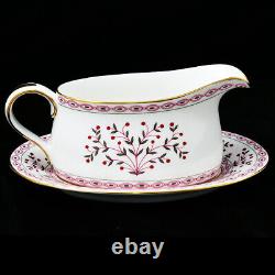 ROYAL CROWN DERBY BRITTANY Gravy Boat & Stand NEW NEVER USED made in England