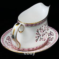 ROYAL CROWN DERBY BRITTANY Gravy Boat & Stand NEW NEVER USED made in England