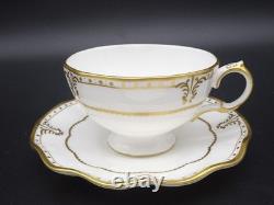 ROYAL CROWN DERBY Bone China ELIZABETH (GOLD TRIM) Footed Cup & Saucer NEW