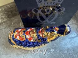 ROYAL CROWN DERBY Hippopotamus Paperweight Gold Stopper Boxed 1st Quality 2004