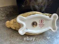 ROYAL CROWN DERBY Hippopotamus Paperweight Gold Stopper Boxed 1st Quality 2004