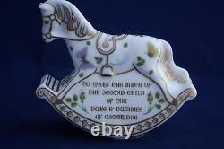 ROYAL CROWN DERBY L/E 500 ROYAL BABY PRINCESS CHARLOTTE ROCKING HORSE NEWithBOXED