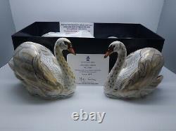 ROYAL CROWN DERBY LTD ED ROYAL SWANS MATCHING SET OF 5 PAPERWEIGHTS No 377