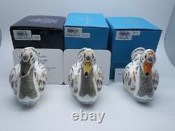 ROYAL CROWN DERBY LTD ED ROYAL SWANS MATCHING SET OF 5 PAPERWEIGHTS No 377