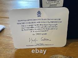 ROYAL CROWN DERBY PORCELAIN GOLDEN JUBILEE BLACK SWAN Ltd Ed Boxed With COA 1083