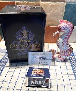 ROYAL CROWN DERBY Pink Seahorse 42/150 Limited Ed Paperweight BRAND NEW & BOXED