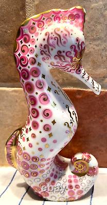 ROYAL CROWN DERBY Pink Seahorse 42/150 Limited Ed Paperweight BRAND NEW & BOXED