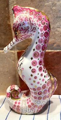 ROYAL CROWN DERBY Pink Seahorse 42/150 Limited Ed Paperweight BRAND NEW & BOXED