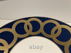ROYAL CROWN DERBY RIVIERA DREAM NAVY BLUE 8 PLATE SET 2nd's RRP OVER £1000