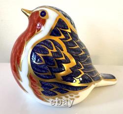 ROYAL CROWN DERBY ROBIN Paperweight Gold Stopper First Quality NEW