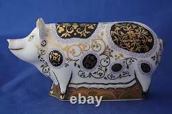 ROYAL CROWN DERBY SPOTTY PIG PAPERWEIGHT MMXII NEWithBOXED