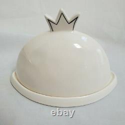 Rae Dunn Have A Royal Day Crown Queen Covered Butter/Cheese Dish