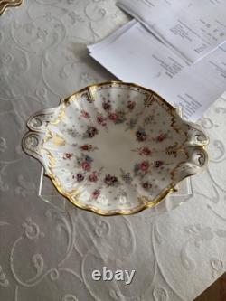 Rare Royal Crown Derby Antoinette Footed Sweet Dish in Bone China
