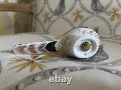 Rare Royal Crown Derby Bearded Tit Paperweight. Gold Stopper. Boxed. Pristine