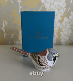Rare Royal Crown Derby Bearded Tit Paperweight. Gold Stopper. Boxed. Pristine