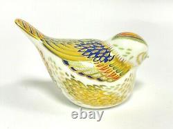 Rare Royal Crown Derby Finch Paperweight Gold Stopper