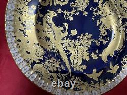 Rare Royal Crown Derby Heraldic Cobalt Blue Chop Board/ Round Platter