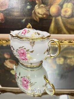 Rare Royal Crown Derby Pinxton Roses Sugar Pot -1st Quality